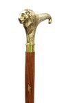 NORVILLE® Antique Designer Brass Lion Handle Wooden Walking Stick Cane for Seniors Men Women Collectibles & Gift Item