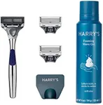 Harry's Razors for Men - Winston Shaving Set 5 Blade Razors with Lubricating Strip & Precision Trimmer, 3 Razor Blade Refills, Travel Blade Cover, and 4 Oz Shave Gel