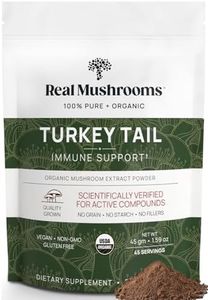 Organic Turkey Tail Mushroom Extract Powder by Real Mushrooms - Immune Booster - 45g Bulk Powder Supplement - Perfect for Shakes, Smoothies, Coffee and Tea