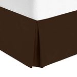 Valencia Beddings Split Corner Bed Skirt 21 Inch Drop Full Size 100% Natural Cotton Wrinkle and Fade Resistant Full Size, Brown Solid