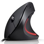 TechRise Ergonomic Mouse, 6400 DPI 4-Level Adjustable, 2.4G Optical Wired Vertical Mouse with Indicator Light, Silent Mouse, 6 Buttons, Suitable for laptops, desktops, PCs, Macbooks (Black)