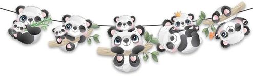 Panda Jungle Animals Birthday Banner Cute Zoo Animals Party Supplies Baby Shower | Birthday Decorations for Pandas Watercolor Animals