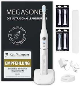 Megasonex M8 - spazzolino a ultrasuoni + due testine di ricambio per spazzolino medio blanc
