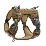 TruBest Tactical Dog Harness | Body Belt for Large Dog | Military Dog Vest | No Pull Adjustable Reflective | Dog Training Walking Pet Harness (Large, Camouflage)