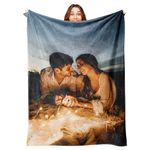 Mraxovid Personalised Blanket Custom Photos Blanket Memory Gift with Photo Text Collage Customized Blankets Gift Personalised Throw Blanket for Family Mom Dad Kids Wife Friends, 100x125cm