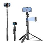 irianu Tripod with 360 Degree Rotatable Phone Holder for Photography, Video Shooting, Live Streaming, Vlog, YouTube Video, FaceTime, Skype, TikTok, Selfie, Black