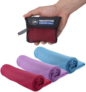 Tough Outdoors Cooling Towels - Cooling Neck Wraps for Hot Weather - Neck Cooler for Quick Cool Down for Gym, Workout, Running, Golf & Yoga - Skin Cancer Foundation Recommended