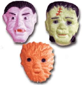 Oasis Supply, Edible Fun Shapes | Sugar Hand Painted Cake, Cupcake Toppers | Halloween Designs | 1.75" Monster Faces