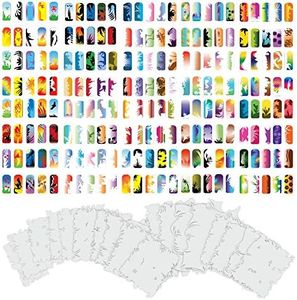 Custom Body Art Airbrush Nail Stencils - Design Series Set # 10 Includes 20 Individual Nail Templates with 20 Designs Each for a Total of 400 Designs of Series #10