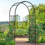 S AFSTAR 7.2Ft/86 Inches Metal Arch, Outdoor Garden Arch for Various Climbing Plant Flower, Wedding Backdrop Stand Arch Arbor for Wedding Garden Bridal Party Festival Decoration, Easy-to-Assemble