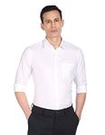 Arrow Men's Solid Full Sleeve Regular Fit Cutaway Collar Cotton Formal Shirt White