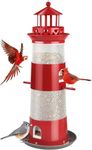 Decflow Bird Feeders for Outdoors Hanging, Wild Bird Feeder for Outside Bird, 4 lbs Large Capacity Durable Metal Bird Seed Feeder for Small Birds
