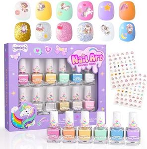 Tomons Nail Polish Set for Kids , 12 Colors Non-Toxic Water-Based Peel-Off