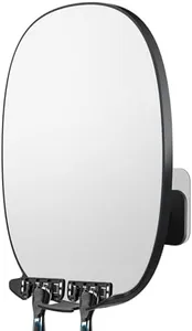 COSMIRROR Shower Mirror Fogless for Shaving with Updated Adhesive,360° Rotation,Two Razor Holders No-Drilling Fogless Mirror for Shower, Shatterproof & Waterproof Bathroom Shaving Mirror