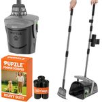 Pupzle Dog Pooper Scooper with Bag Attachment, 40" Long Handle Pooper Scooper for Large Dogs Heavy Duty, Metal Dog Poop Scoop for Yard, Large Capacity Bin and Rake with 25 Refill Bags for Dogs