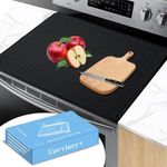 Uovviney Silicone Stove Top Cover for Electric Stove - 27.75X20 inch Electric Stove Cover, Glass Top Stove Cover, Extra Large Silicone Dish Drying Mat, Ceramic Glass Cooktop Protector(Black)