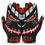 RED WORLD Football Gloves (Black, Youth-Medium)