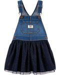 OshKosh B'Gosh Baby Girls' World's Best Overalls, Medium Wash, 12 Months