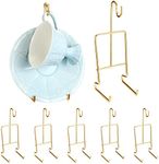 Gandeer 8 Pieces Tea Cup and Saucer Display Holder Metal Cup Saucer Holder Tea Cup Holder Coffee Mug Organizer for Plate 6.22 x 2.44 Inches(Gold)