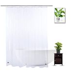 WellColor Shower Curtain Liner 74 inches Long, EVA Heavy Duty Longer Bath Clear Shower Liner with 3 Strong Weights, 100% Waterproof, Odorless, 70 x 74 inch