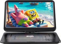 SUNPIN Portable DVD Player 17.9 with Large HD Swivel Screen, 6 Hours Rechargeable Battery, Anti-Shocking, Resume Play, Support AV inOutUSBSD Card, Region-Free, Remote Controller, Black