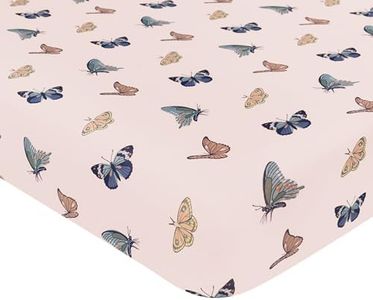 Kyte Baby Soft Crib Sheet - Standard Fitted Crib Sheet Made with Rayon from Bamboo, Ultra-Gentle and Breathable (Blush Butterfly)