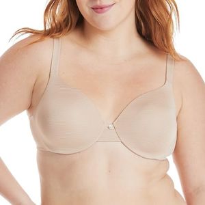 Hanes Women's Ultimate T-Shirt Soft Foam Underwire Bra, Nude Stripe, 36D