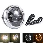 evomosa Motorcycle Headlight Front Headlight 7.5 Inch Led Motorcycle Headlamp for Cafe Racer Bobber Chopper