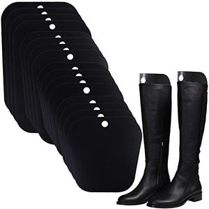 Ruisita 8 Pairs (16 Sheets) Reusable Boot Shaper Form Inserts Boots Tall Support for Women or Men, Black, 16 inch