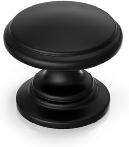 Goldenwarm 50 Pack Cabinet Knobs Black Cabinet Knobs Round Black Drawer Pulls Zinc Alloy Hardware for Dresser Drawer 1-1/5 Inch Diameter
