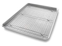 USA Pan Bakeware Extra Large Sheet Baking Pan and Nonstick Cooling Rack Set