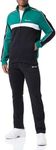 Champion Men's Legacy Sweatsuits-Colorblock Powerblend Fleece Full Zip Tracksuit, Verde Scuro/Nero/Bianco, S