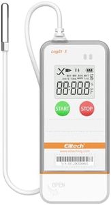 Elitech USB Digital Temperature Data Logger with External Probe Reusable Recorder with Shadow Data 32000 Points, Auto PDF/CSV Report, for Windows/MacOS, Refrigerator Thermometer LogEt5TE