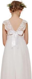 Filles Princesse Pageant Robes de Bal Robe de Soirée de Mariage 10 Ans Blanc