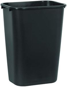 Rubbermaid Commercial Wastebasket Trash Container, 41QT/10.25 GAL, Plastic, Black, Stackable Trash Can for Bedroom/Bathroom/Office, Fits Under Desk/Sink/Cabinet