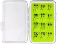 Best Assortment Flies Combo Carp Flies Wet Trout Fishing Flies Dry Flies,Nymphs,Streamers,Salt Water Flies with Silicone Fly Box Packing (24pcs Nymph Head Flies with Silicone Box)