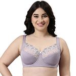 Enamor F087 Women's Nylon Perfect Lift Full Support Bra - Non Padded Wired High Coverage(F087-Silver Lilac-38C)