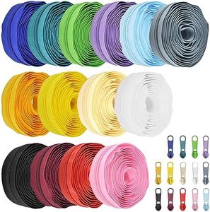 SHRJ 42 Yards 14Pcs Zippers by 5 Nylon Coil in Assorted Colors with 112 Zipper Sliders Pull Head for DIY Tailor Sewing Crafts Supplies, 14 Color