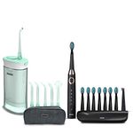 AGARO Cosmic Max Sonic Toothbrush Black & Ultra Travel Portable Oral Irigator 180 ML Black, Combo