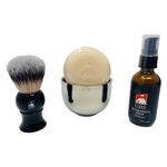 G.B.S Men's Shaving Set - Pure Badger Shaving Brush with Horn Handle| Stainless Steel Soap Cup| Natural Shaving Soap| Wet Shaving Experience|