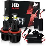 WinPower H8 40W LED Car Angel Eyes Halogen Conversion Kit No error CanBus Headlight Halo ring marker Bulbs Position lights 6000K Xenon white, 2 Pieces