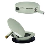 Westbrass Rotating Overflow with Pin For Easier Operation & Mushroom Drain Strainer In Satin Nickel, D50TP-07