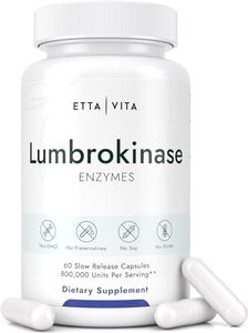 Potent Lumbrokinase Supplement 40mg/Serving (Max Activity - 800,000 Units/mg) - Lumbrokinase Enzymes Capsules for Digestion, Detox, Cognition, Cardiovascular Support & Gut Health in Men & Women-60 ct