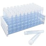 50Pcs Clear Plastic Test Tubes with