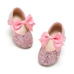 Kiderence Little Toddler Girls Dress Shoes Ballerina Ballet Flats Kids Pink Mary Janes Size 7