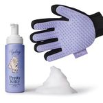 Pretty Kitty Cat Dry Shampoo with Gloves Grooming - No Rinse Cat Shampoo for Cats and Kitten, Soap-Free Waterless Grooming Foam Action for Dry Skin, Detangler, Deshedding, Itchy Skin - Lick-Safe