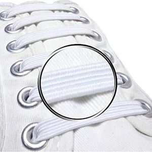 maxstrapz Pack of 20, No Tie Elastic Shoelaces Fabric Style Alternative to Silicone, Super Stretch Nylon Shoe Laces for Kids or Adults, Redesigned Product (White, Medium)