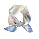 FEIBOON Mulberry Silk Scarfs Neck Scarf 21" Small Square Scarfs hair scarf bandana Neckerchief Headscarf for Women Gift Packed (White and Blue Flowers)