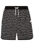 Harry Bear Boys Zigzag Pattern Swim Shorts Black Age 7 to 8 Years