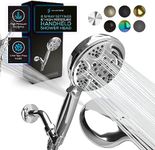 SparkPod 5-Inch Handheld Shower Head - 9 Function Jet - On/Off Switch with Chrome Finish - Refreshing Mix of Rain and Soft Mist - Unique Waterfall Mode - Restoration and Stress Relief - Range Motion